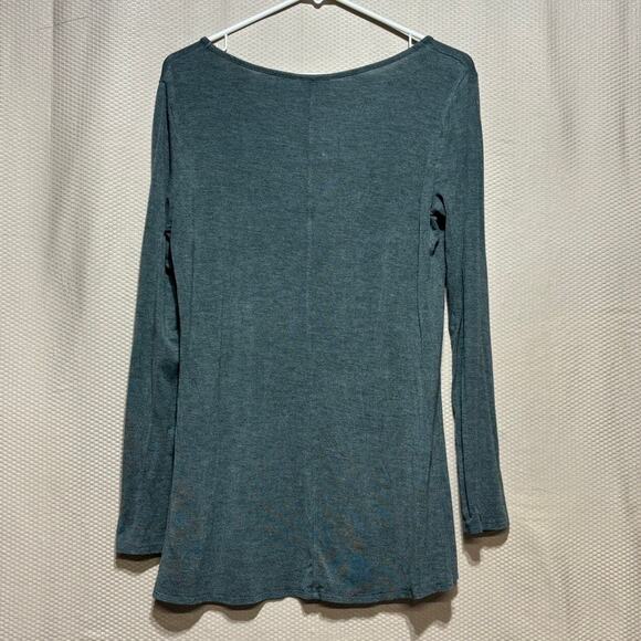 Willi Smith Dark Forest Green Modal Top High Low Hem Luxe Minimalist Size S - Picture 9 of 9